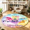 Round Rug Custom NameMy Little Pony Pattern Non Slip Carpet Home Floor Decor