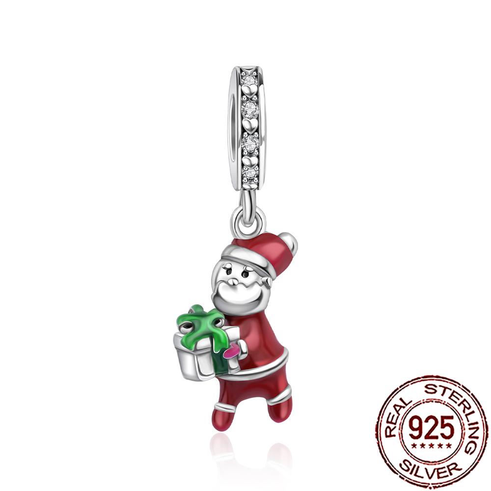 Novos Berloques de Cobre de Natal Papai Noel Berloques para Pulseira Corrente Cobra Colar Feminino Joias Diy