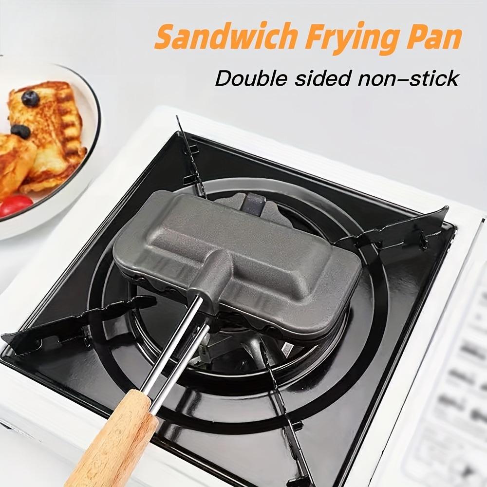 Sandwich Maker Dual Surface Nonstick Sandwich Maker with Removable Handle for Breakfast Pancakes Omelets Toast Outdoor Grill Pan