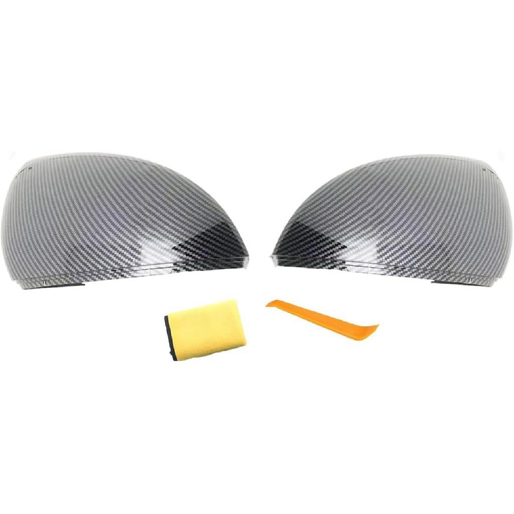 Right Passenger Side Mirror Cover Replacement Compatible With Volkswagen Jetta 2024 Rearview Mirror Cover Without Turn Signal (Black right)