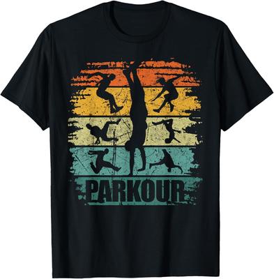 Freerunning Chlapci Parkourista Retro Děti Novinka Tričko