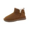 Niche fashion thick-soled warm short-top snow boots women's 2025 winter new velvet one-pedal maroon snow boots