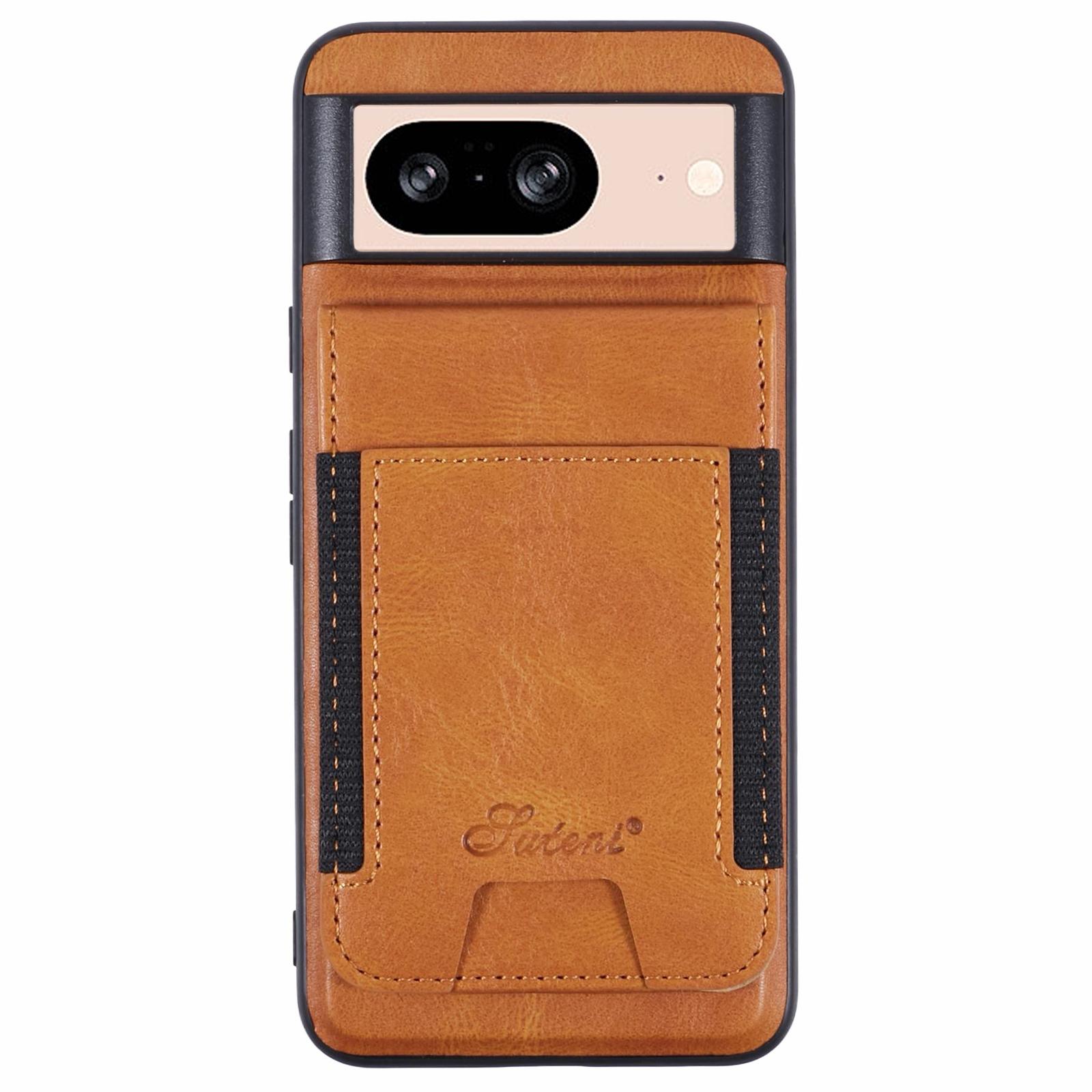 

SUTENI H17 For Google Pixel 8 Magnetic Case Card Holder Kickstand Phone Cover B