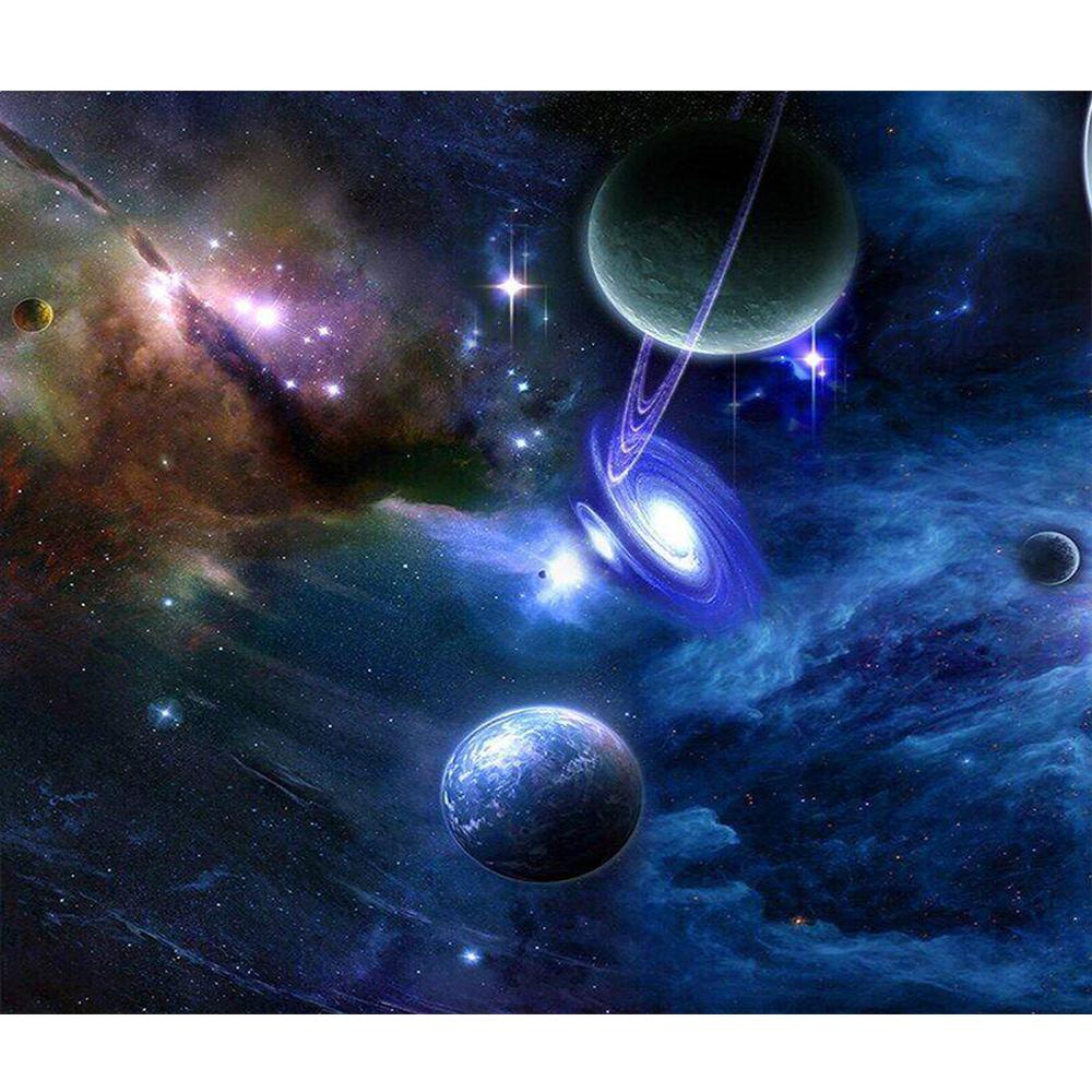 Sternenhimmel 3D Wandbild Universum Abnehmbare Große Tapete Weltraum Planet Tapete Wohnzimmer Schlafzimmer Galaxie Wandbild für Wand