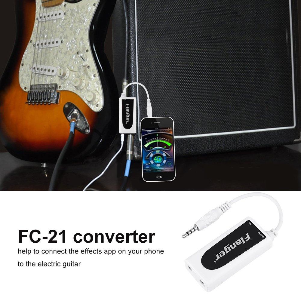 Gitarren-Bass-Konverter, Gitarren-Bass zu Smartphone-Anschluss, Gitarrenkabel-Adapter, Pedal-Effekt-Tuner, Audio-Interface-Konverter, Musikinstrument