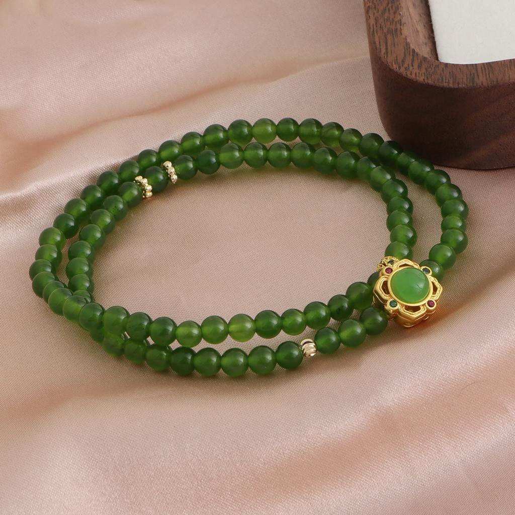 Bracelet Natural Stone Jasper Double Layer Bracelet Inlaid Jasper Accessories Crystal Bracelet National Style Retro Accessories