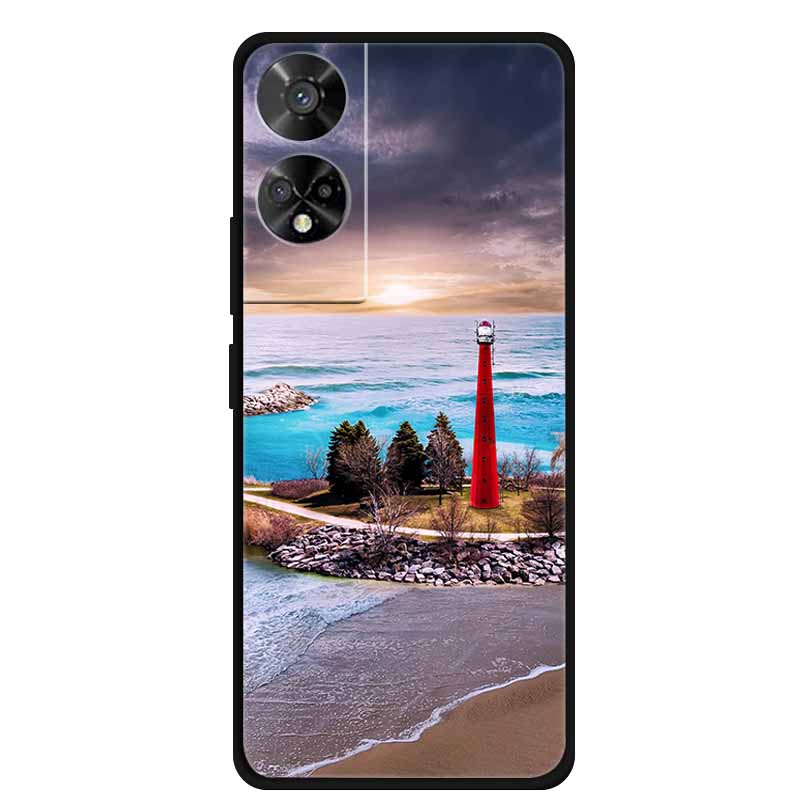 For TCL 50 5G Case Original Soft Silicone TPU Phone Cases Back Cover For TCL 50 XE 5G 50XE Fashion Planet New Coque Black Bumper