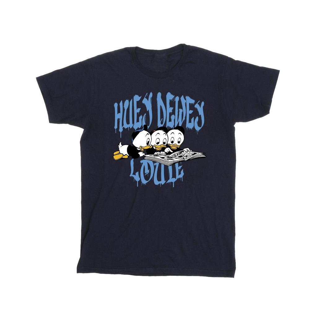 Disney Girls Huey Dewey Louie Reading Cotton T-Shirt