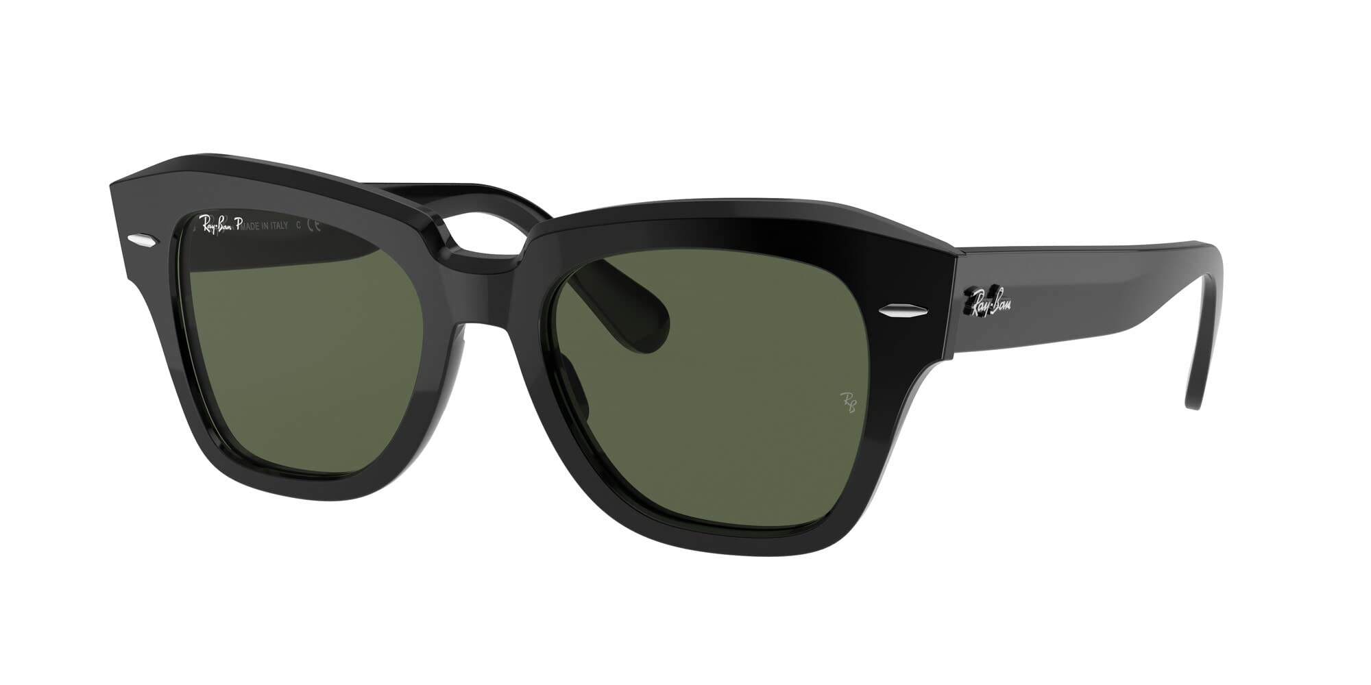 

Солнцезащитные очки 0RB2186 STATE STREET ЗЕЛЕНЫЕ ЛИНЗЫ 52 Ray-Ban ЧЕРНЫЕ/G-15