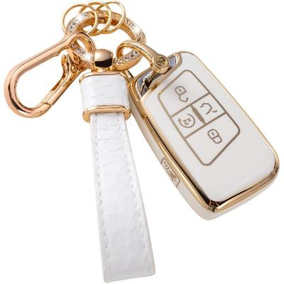 VW Volkswagen Key Fob Cover with VW Keychain, Car Key Fob Case Compatible with Tiguan Jetta GLI Atlas Cross Sport Arteon Taos