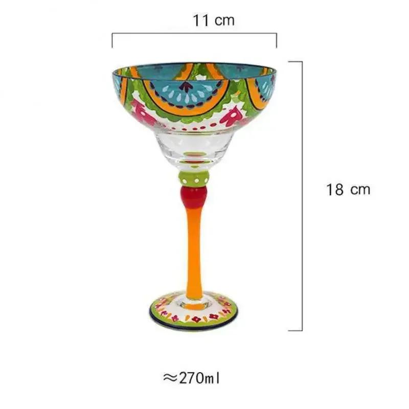 270ml Δημιουργικά Ποτήρια Κρασιού Margarita Χειροποίητα Πολύχρωμο Ποτήρι Κοκτέιλ Ευρώπη Ποτήρι Γοβάκι Ποτήρι Σαμπάνιας Δημιουργικό Ποτήρι Κρασιού Μπαρ