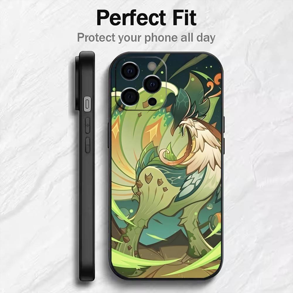 

The G-Genshin Monsters Phone Case For iPhone17,16,15,14,13,12 Plus,Max Soft Silicone Black Cover iPhone13