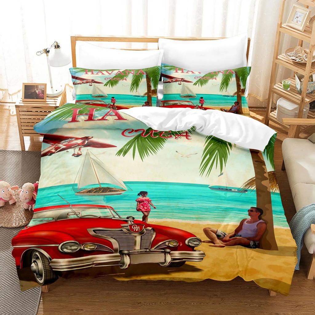 Comforter Retro Cars Bed Comforter Set 3D Print Super Cool Series Sports Cars Duvet& For Boy Men Teen Bedding Set Luxury