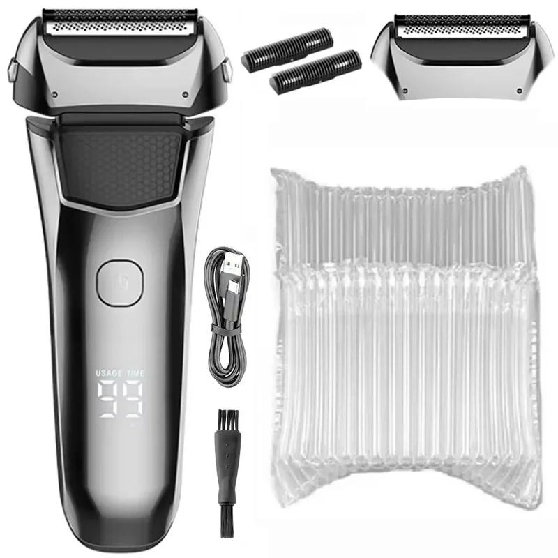 Men's Electric Shaver Facial Beard Wet & Dry Shaver Rechargeable Professional Razor Shaving Machine
