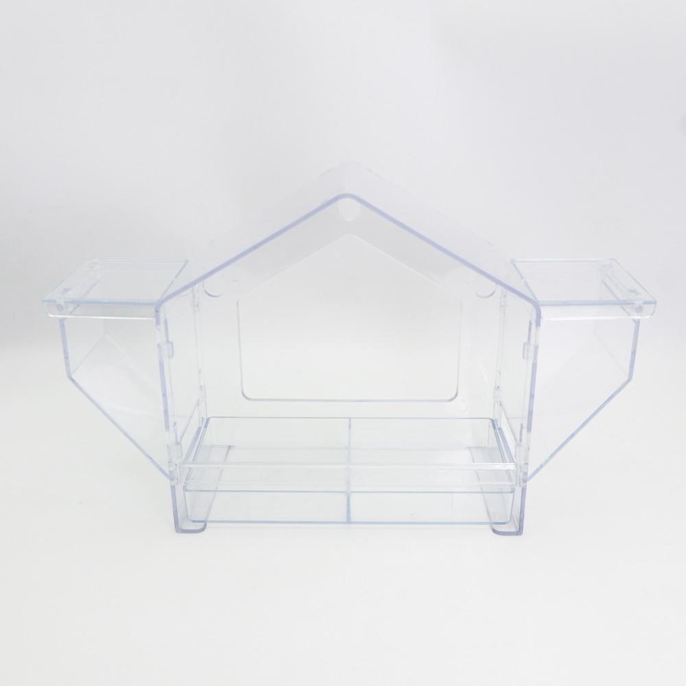 Clear Window Birds Feeder with Suction Cup Spacious Birds Feeding House Squirrel-Proof Bird Feeding Trays