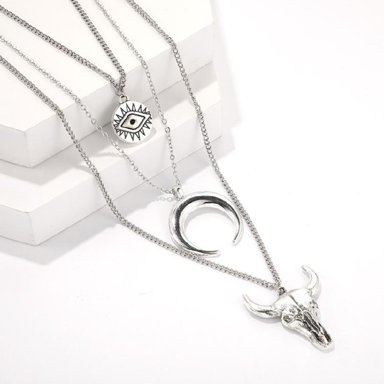 Multilayer Necklace Set Adjustable Pendant Necklaces Elegant Stackable Jewelry Alloy Texture Present for Fashion Women