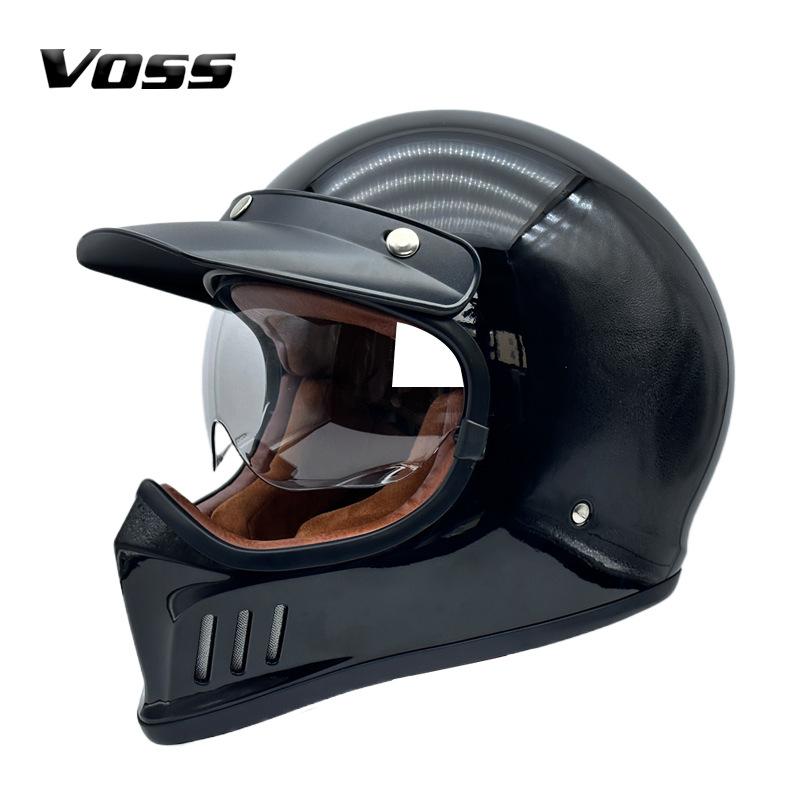 Vintage Motorcycle Full Face Helmet Chopper Retro Casco Moto Design Classic Style Retro Helmet for Motorbike Riding