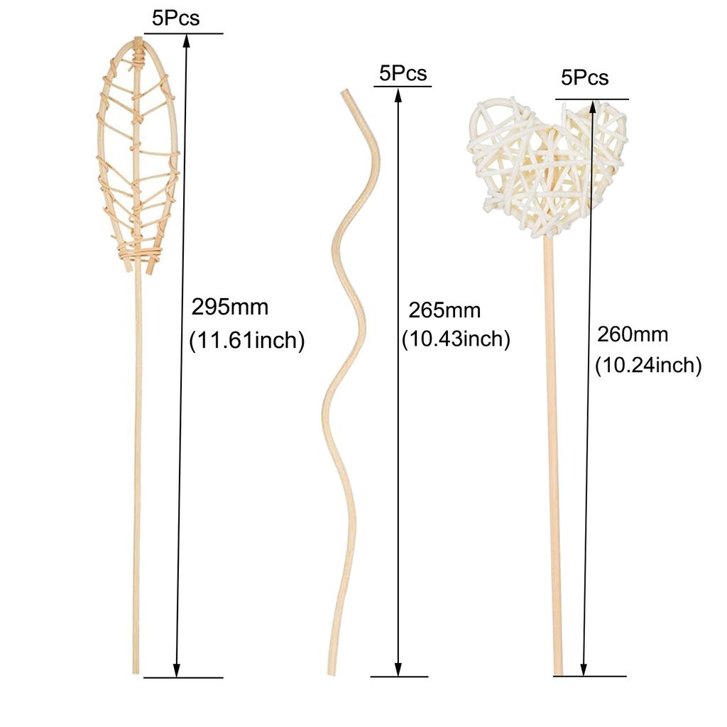 15 Stück Reed Diffuser Ersatzstäbchen DIY Handgemacht Wohnkultur Extra Dick Rattan Aromatherapie Diffusor Nachfüllstäbchen