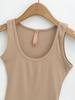 2024 Spring/Summer U-Neck Slim Fit Sleeveless Tank Top: Women's Solid Color Bodycon Camisole