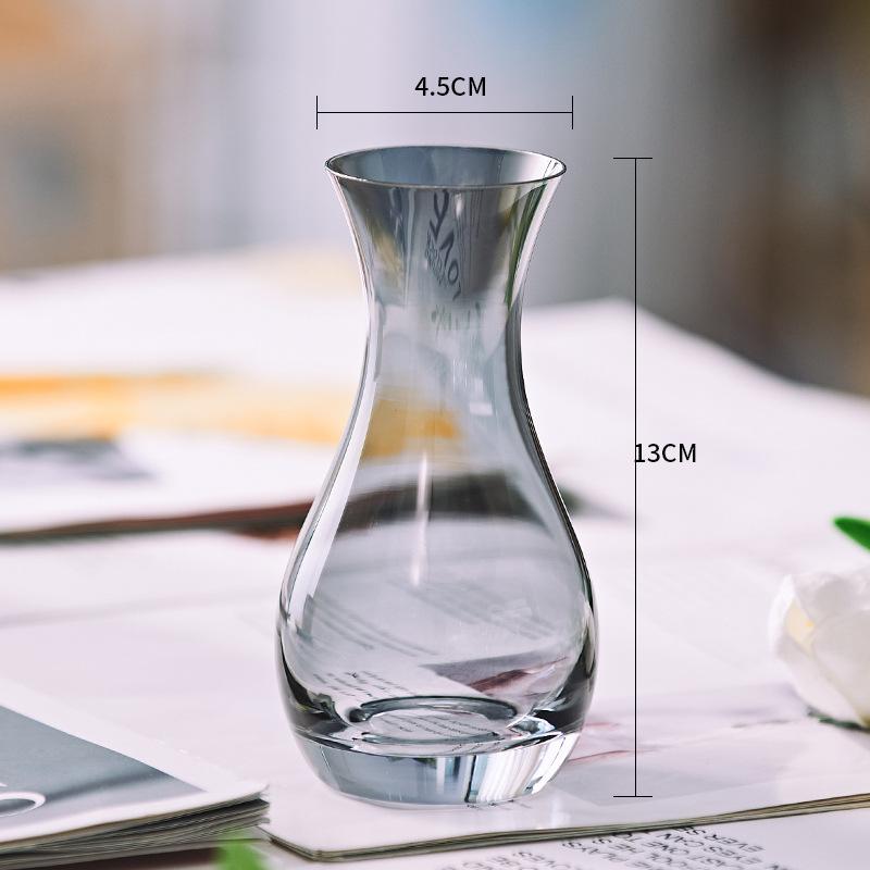 Mini Ins Style Glass Bud Vase, Small Clear Hydroponic Flower Vase, Tabletop Floral Decor for Home Dining Hotel Wedding