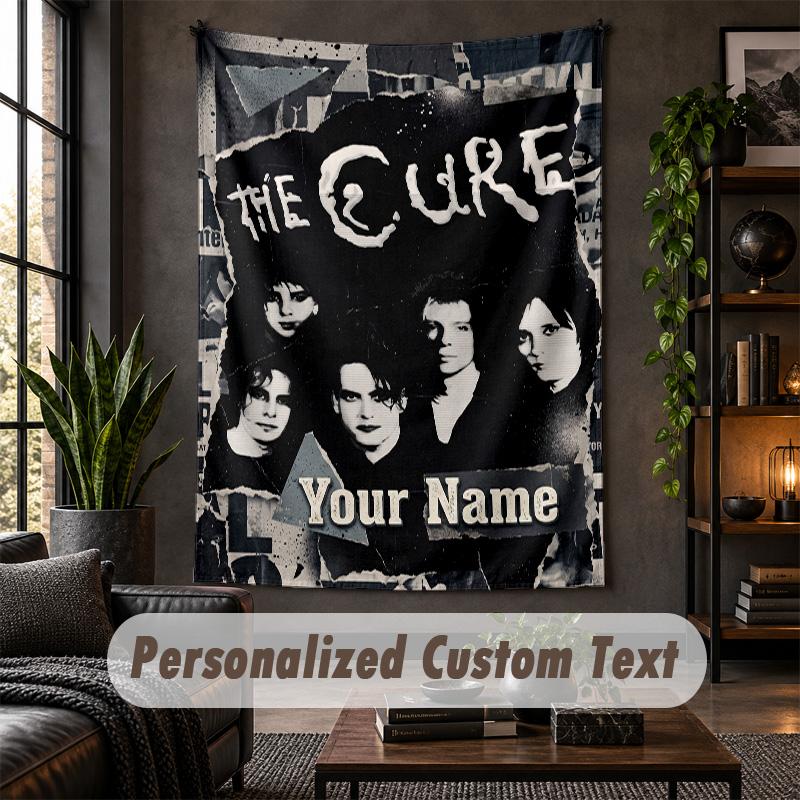 Personalized Wall Tapestry,The Cure Custom Text, Soft Fabric Wall Art For Indoor Decoration