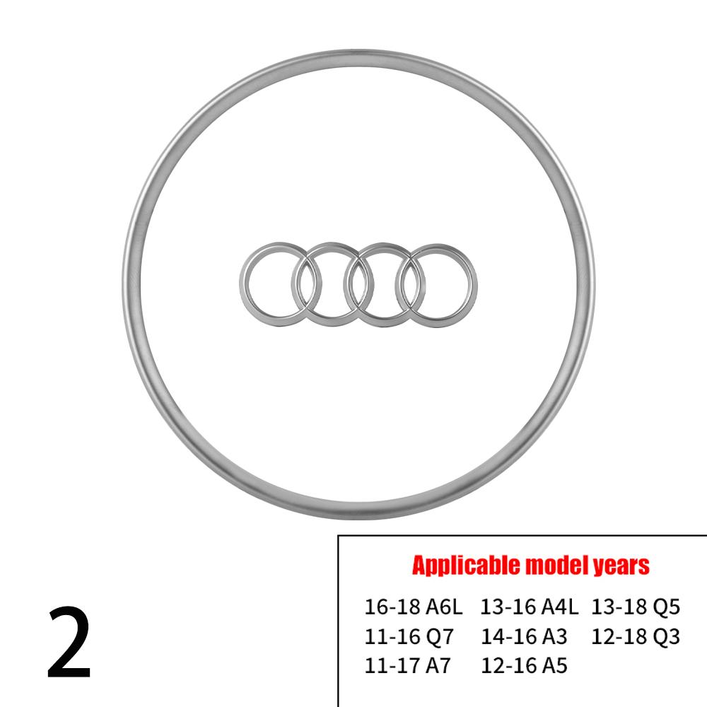 Car Steering Wheel Center Emblem Logo Stickers Trim Frame Decor Ring Cover For AUDI A3 A4 A5 A6L A4L A8 Q5 Q3 Q7 Q8 Accessories