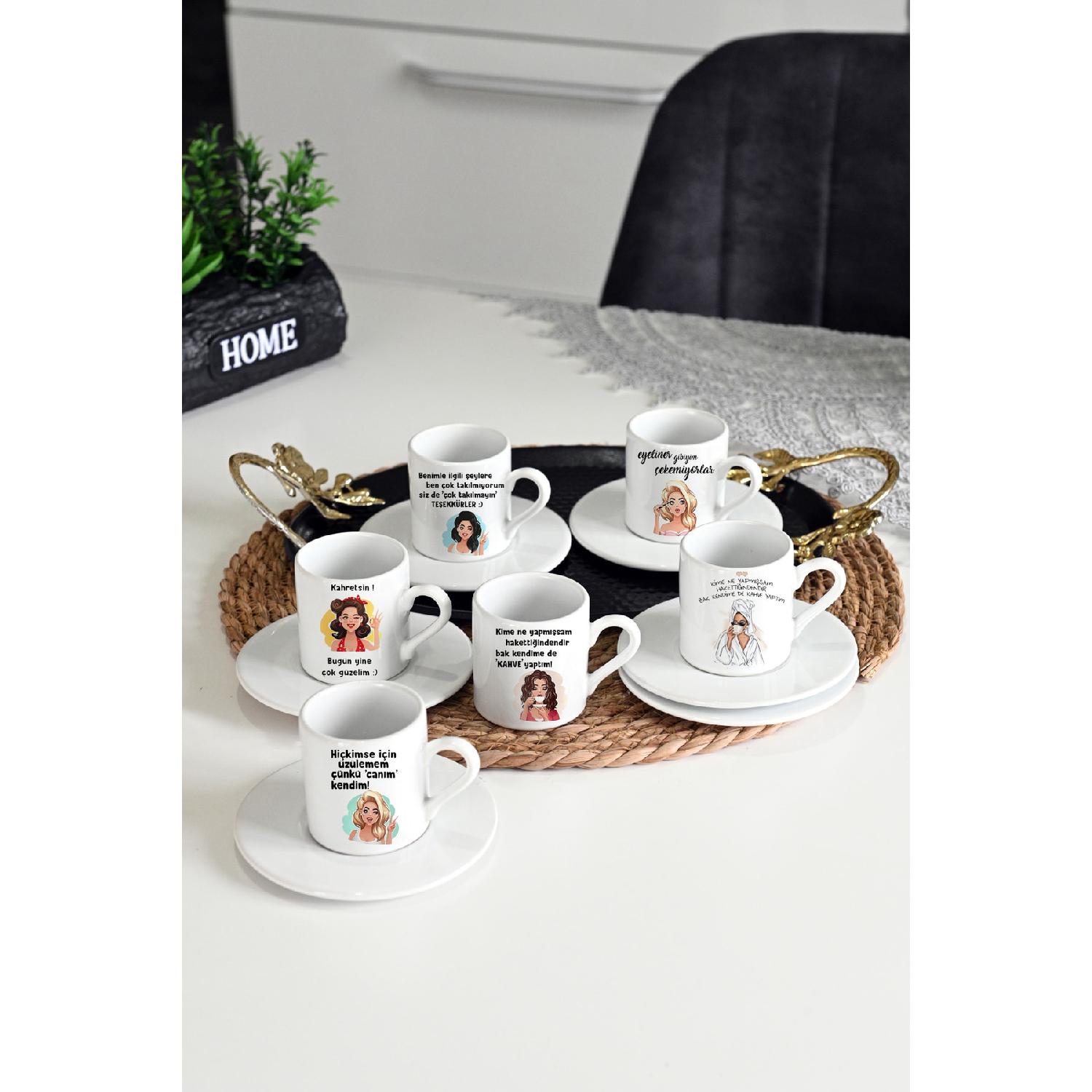 

Набор из 6 печатных кофейных чашек