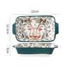 Ceramic Double Ear Baking Plate Restaurant Home Cute Cartoon Bakeware Animals Rice Vegetable Rectangular Dish Kitchen Tableware