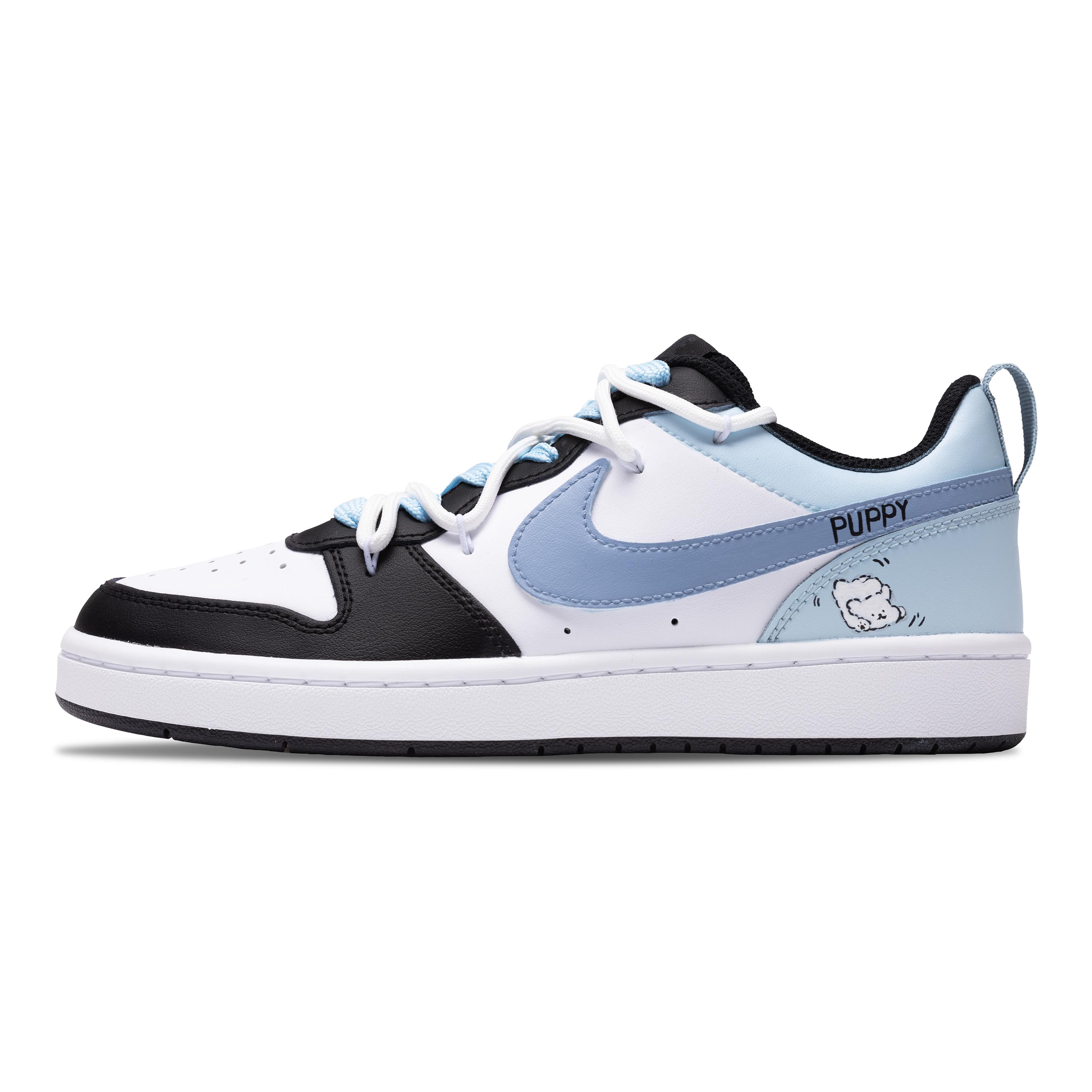 

Nike Court Borough Low 2 Preppy Cute Pet Design Slip Resistant Abrasion Resistant Low top Skateboard Shoes Women s BQ5448-115(Team409-GS) 38