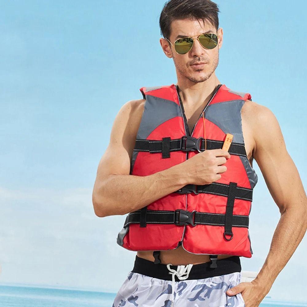 Waterproof Adults Life Jacket Easily Adjustable Aid Safety Jacket Water Sport Vest Emergency