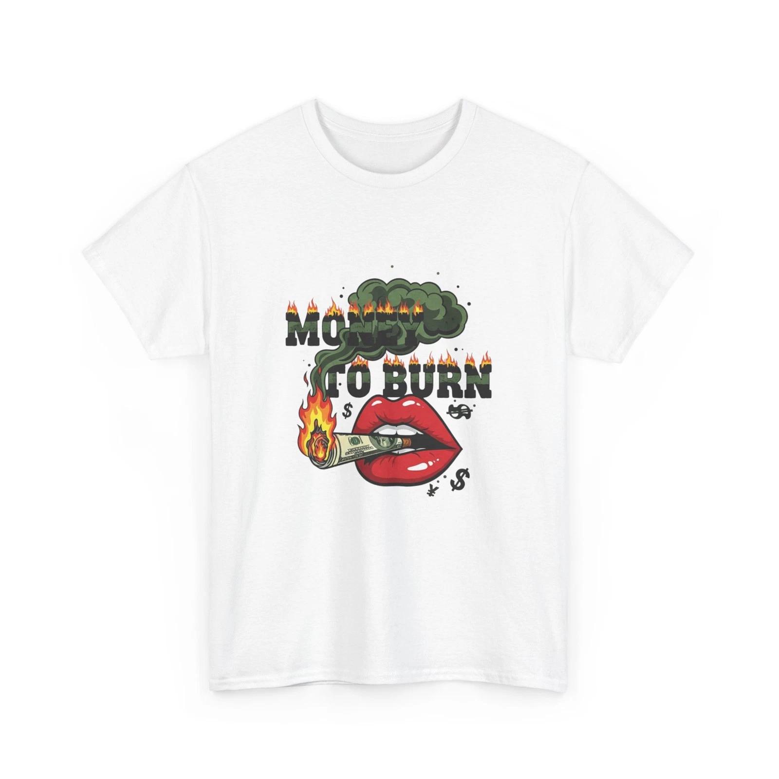 Money to Burn lips Graphic Tee | Flaming Lip Illustration, Smoke L