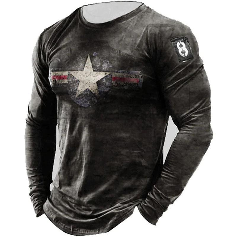 Vintage Men's Imitation Cotton T Shirts Spring Autumn Crew Neck Loose Long Sleeve Casual Top Tees Men Clothing Oversized T Shirt