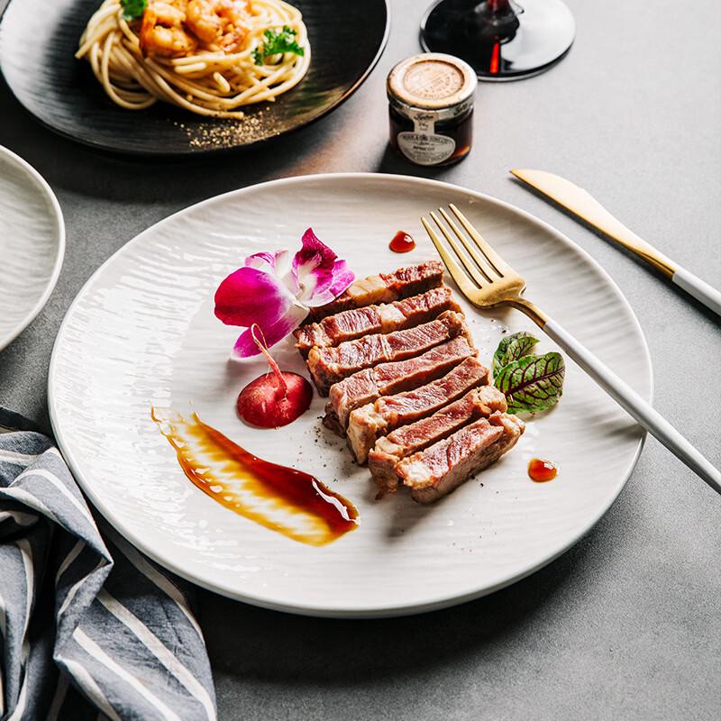 ZISIZ 12-Zoll Schwarzer Felsmuster Speiseteller