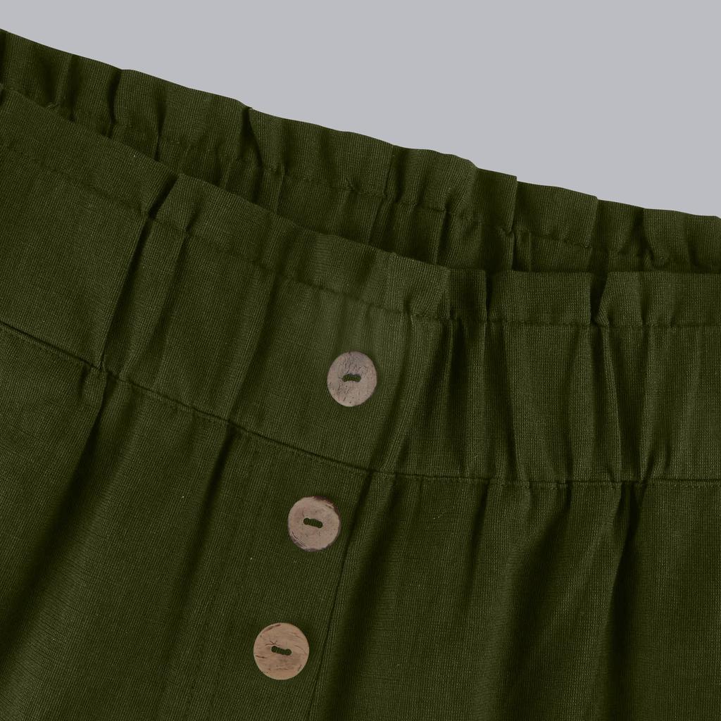 Lässige, lockere Damenhose, bequeme Sieben-Punkte-Arbeitshose mit Taschen, elastische Paperbag-Hose mit hoher Taille