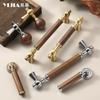 Walnut Pull Wardrobe Cupboard Handle Kitchen Door Cabinets Knobs Wood Cabinet Pull Nature Style Wooden Cabinet Handle