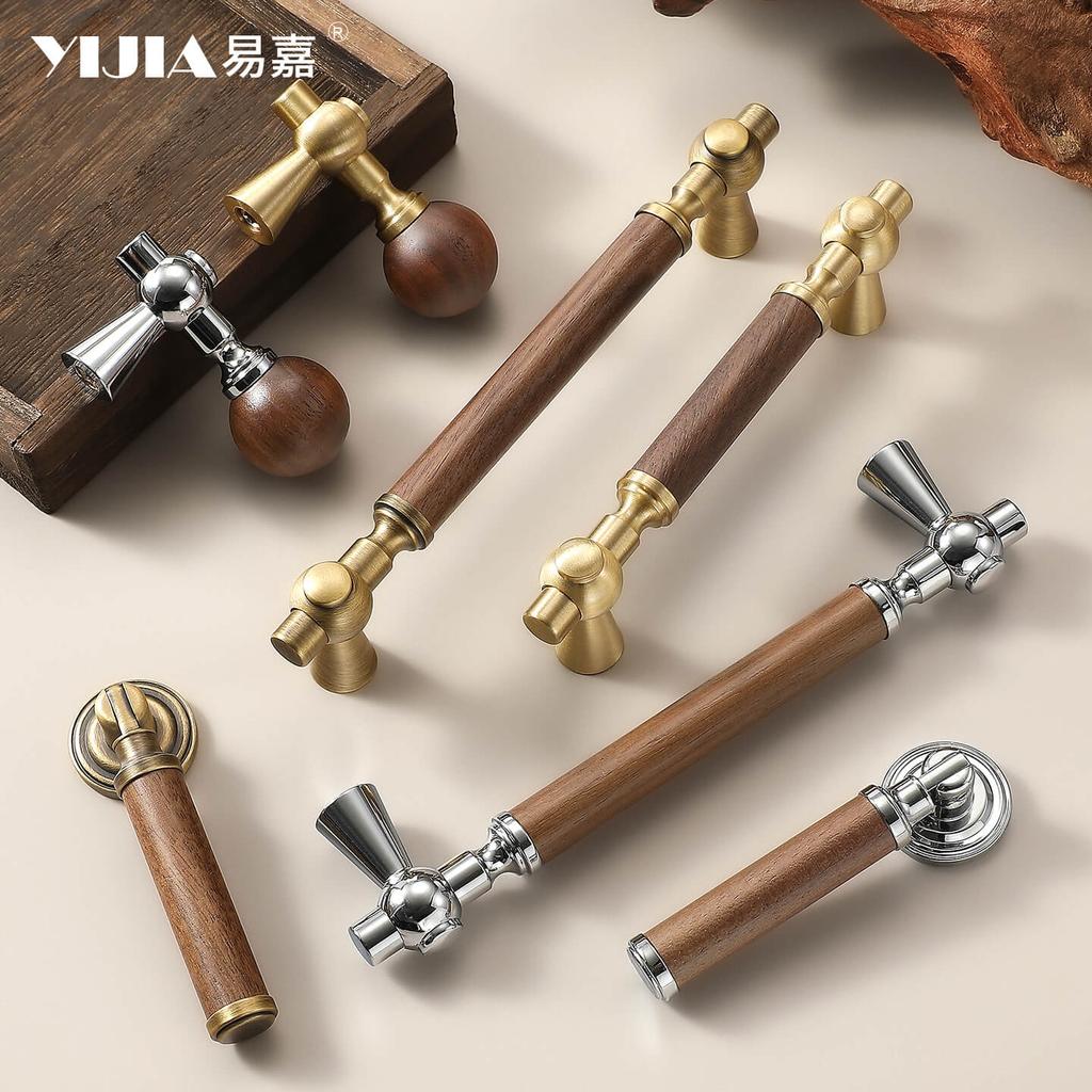 Walnut Pull Wardrobe Cupboard Handle Kitchen Door Cabinets Knobs Wood Cabinet Pull Nature Style Wooden Cabinet Handle