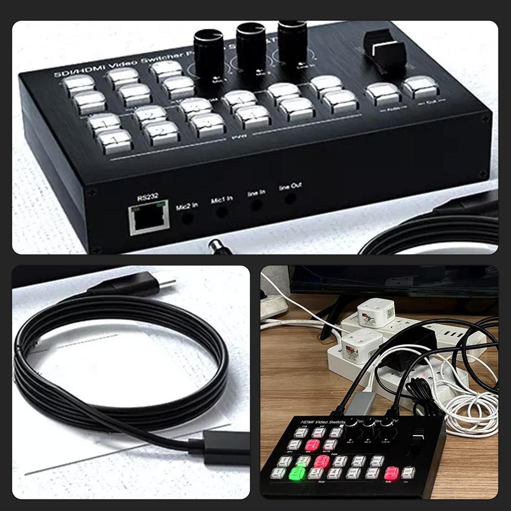 4K Video Switcher 4 HDMI Camera Streaming Live Production Broadcasting Station