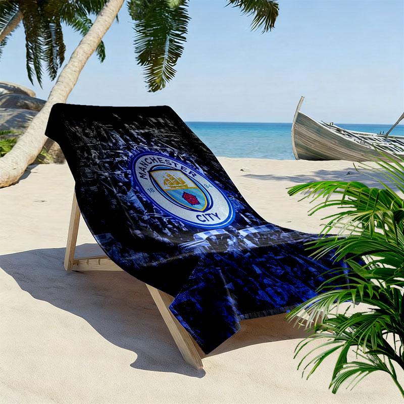 Loud MCFC Chants Print Beach Towel, Large Soft Quick Dry Towel for Beach Camping Swimming