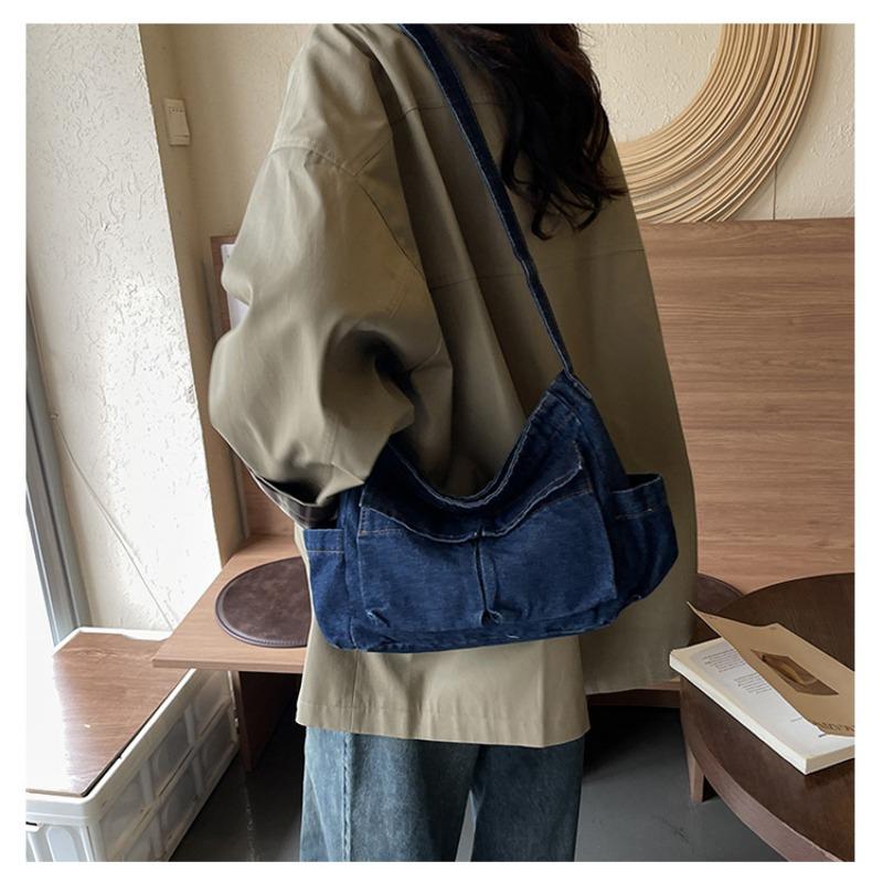 Denim Shoulder Bag Vintage Large Capacity Crossbody Bag