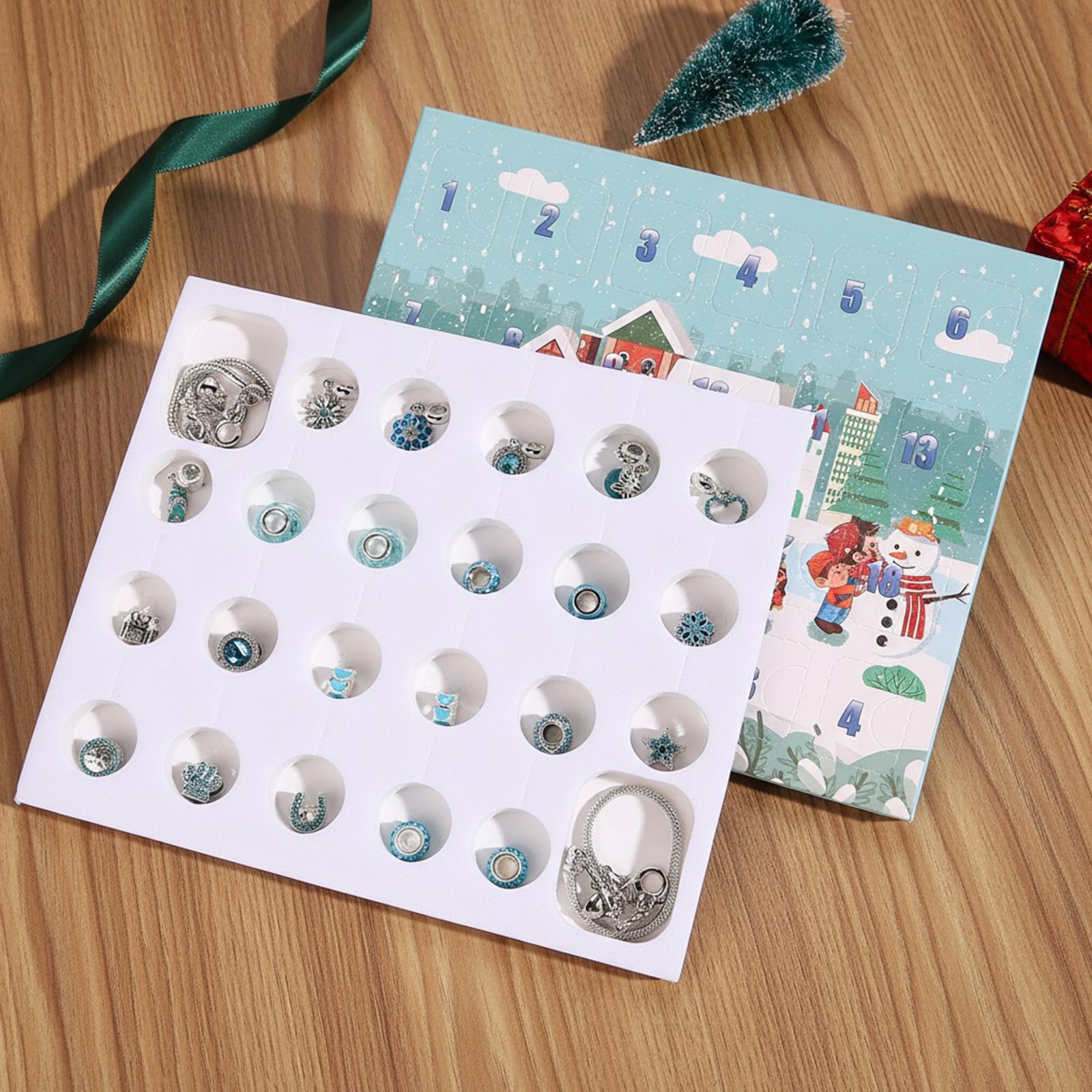 Ювелирный Рождественский Адвент-календарь с 2 браслетами и 22 уникальными подвесками Ювелирный набор Рождественский Календарь обратного отсчета для детей, подростков, женщин China Mainland