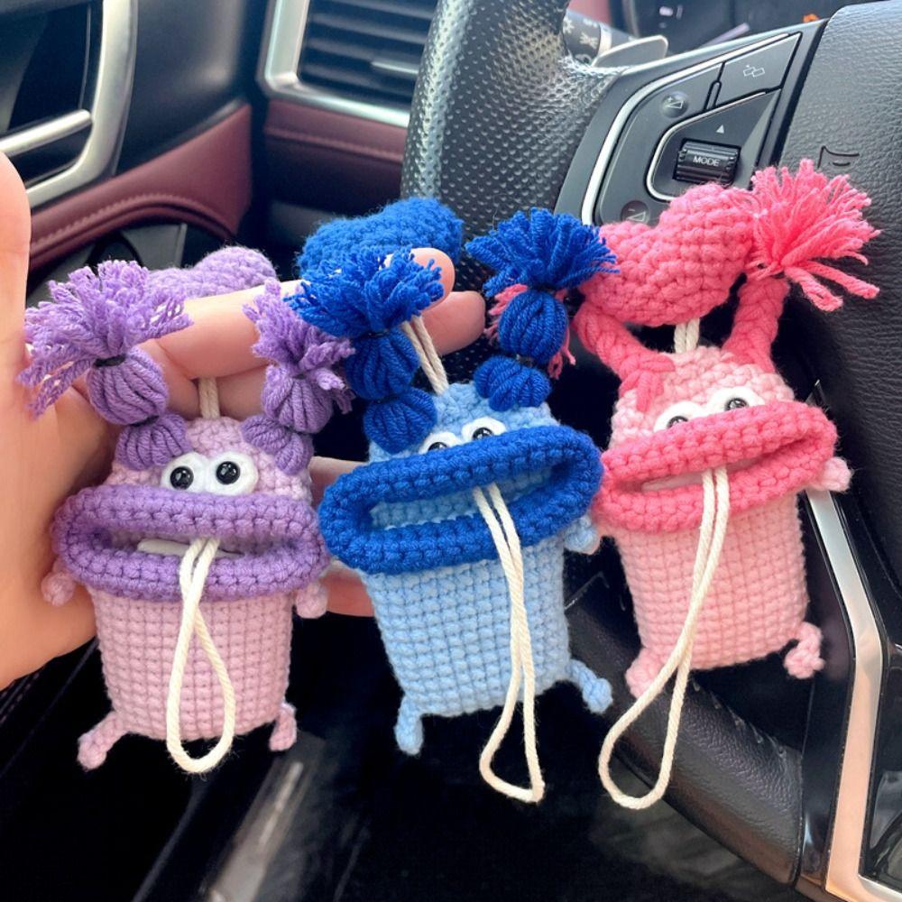 Key Chain Car Key Cover Car Key Clothes Big Mouth Key Pendant Sausage Mouth Key Bag Knitting Key Case Hand Woven Wool Key Bag