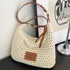 Ferien-Stil Gewebte Tasche mit offenem Design, Einzelne Umhängetasche, Modische und geräumige Crossbody-Tasche, Strandtasche