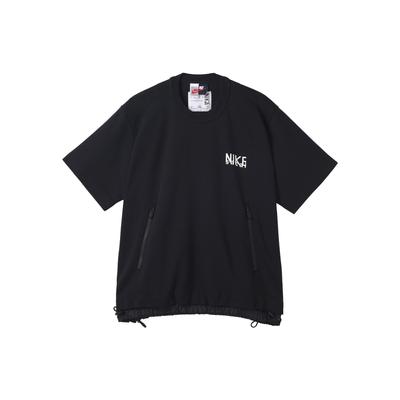 T-shirt à Manches Courtes avec Cordon de Serrage et Poche Petit Logo Collaboration Sacai Unisexes Noir DQ9056-010