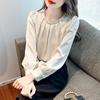 Women's Fashion Casual Spring Fall Solid Color Print Long Sleeve O-Neck Blouses  Shirts