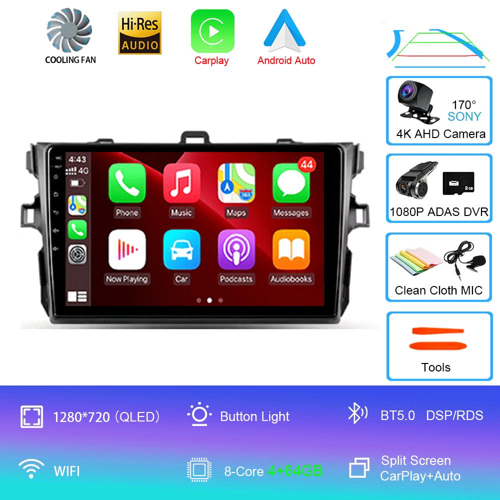 Android 14 Car Radio For Toyota Corolla 10 E140 E150 2006 - 2013  Multimedia Video Player Navigation stereo GPS  No 2din 2 din d