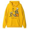 Halloween Is Good and Life Pumpkin Skeleton Halloween Cute Blank Hoodies Polyester Fiber Men's Oversize Long Sleeve Alphabet