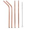 Colorful Stainless Steel Drinking Straws Straight and Bent Reusable Filter With Brush DIY Tea Coffee Tools Party Bar Accessories