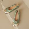 Retro color matching ballet flats women's spring summer bow doll head shoes