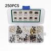 250 Stück Taktile Drucktastenschalter Momentan-Takt Für SMD 10-Werte-Kit