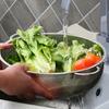 Kitchen Handle Stainless Steel Strainer 2-piece Set Fruit and Vegetable Washing Bowl